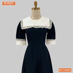 Đầm thiết kế BEMINE cổ thủy thủ phối viền bèo dáng chữ A tay lỡ phù hợp đi làm, đi chơi-MT10095