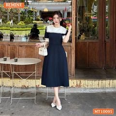 Đầm thiết kế BEMINE cổ thủy thủ phối viền bèo dáng chữ A tay lỡ phù hợp đi làm, đi chơi-MT10095