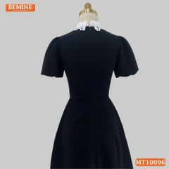 Đầm thiết kế BEMINE cổ ren khoét vai tay phồng dáng chữ A phù hợp đi làm-MT10096