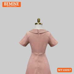 Đầm thiết kế BEMINE cổ sen đính cúc dáng chữ A phù hợp đi làm, đi chơi-MT10097