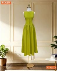 Đầm thiết kế BEMINE cổ tròn sát nách dáng xòe phù hợp đi chơi-MT10110