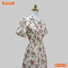 Đầm thiết kế BEMINE cổ V đính nơ dáng chữ A phù hợp đi làm, đi chơi-MT10119