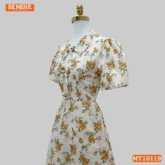 Đầm thiết kế BEMINE cổ V đính nơ dáng chữ A phù hợp đi làm, đi chơi-MT10119