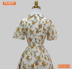 Đầm thiết kế BEMINE cổ V đính nơ dáng chữ A phù hợp đi làm, đi chơi-MT10119