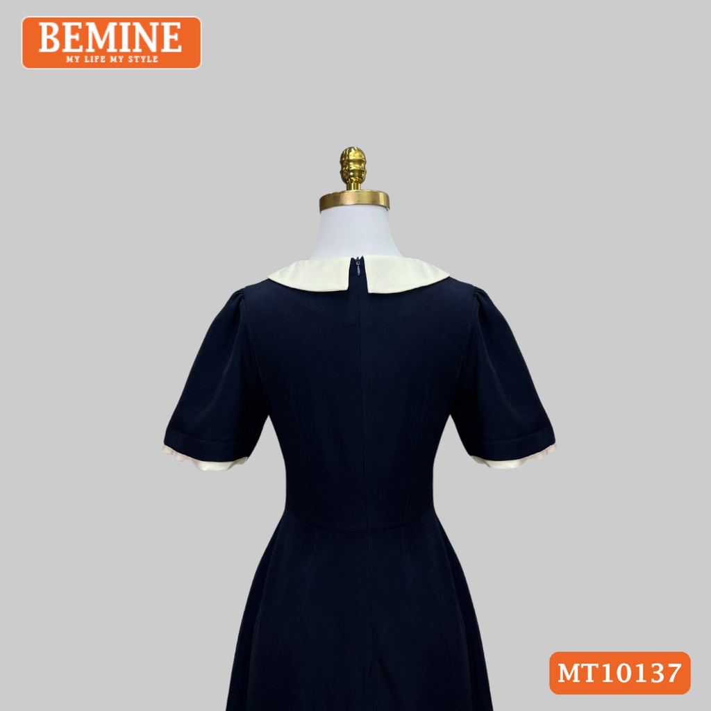 Đầm thiết kế BEMINE cổ đức cách điệu đính nơ dáng chữ A phù hợp đi làm-MT10137