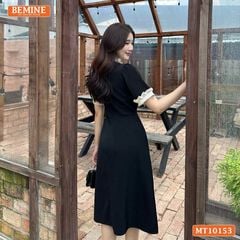 Đầm thiết kế BEMINE cổ tim viền bèo dáng chữ A phù hợp đi làm-MT10153