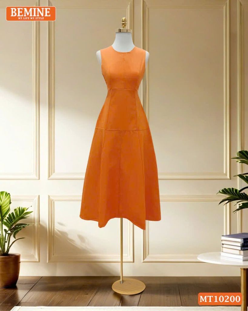 Đầm thiết kế BEMINE maxi sát nách dáng xòe MT10200