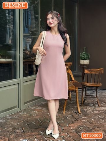 Đầm thiết kế BEMINE cổ tròn sát nách dáng chữ A MT10300