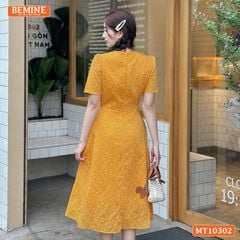 Đầm thiết kế BEMINE cổ tim đính nơ dáng chữ A MT10302