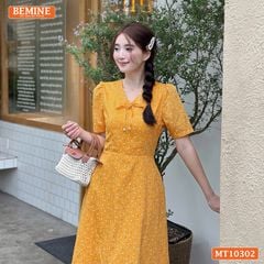 Đầm thiết kế BEMINE cổ tim đính nơ dáng chữ A MT10302