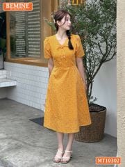 Đầm thiết kế BEMINE cổ tim đính nơ dáng chữ A MT10302