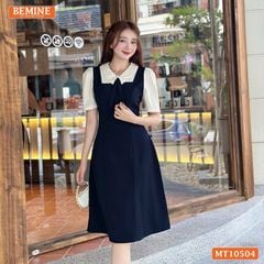 Đầm thiết kế BEMINE cổ tim giả yếm dáng chữ A phù hợp đi làm-MT10504