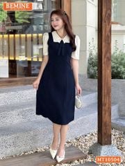 Đầm thiết kế BEMINE cổ tim giả yếm dáng chữ A phù hợp đi làm-MT10504