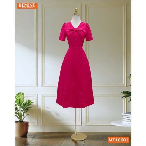 Đầm thiết kế BEMINE cổ tim nhún ngực dáng chữ A MT10601