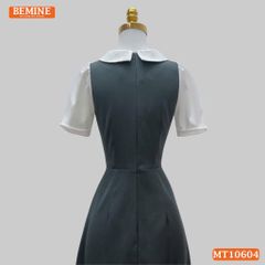 Đầm thiết kế BEMINE cổ sơ mi đính nơ dáng chữ A MT10604