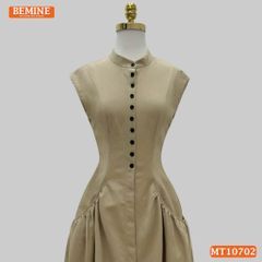 Đầm thiết kế BEMINE cổ tròn sát nách dáng dài MT10702