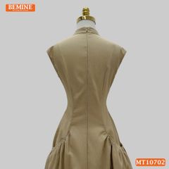Đầm thiết kế BEMINE cổ tròn sát nách dáng dài MT10702