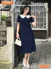 Đầm thiết kế BEMINE cổ sen viền ren dáng chữ A phù hợp đi làm, đi chơi-MT10706
