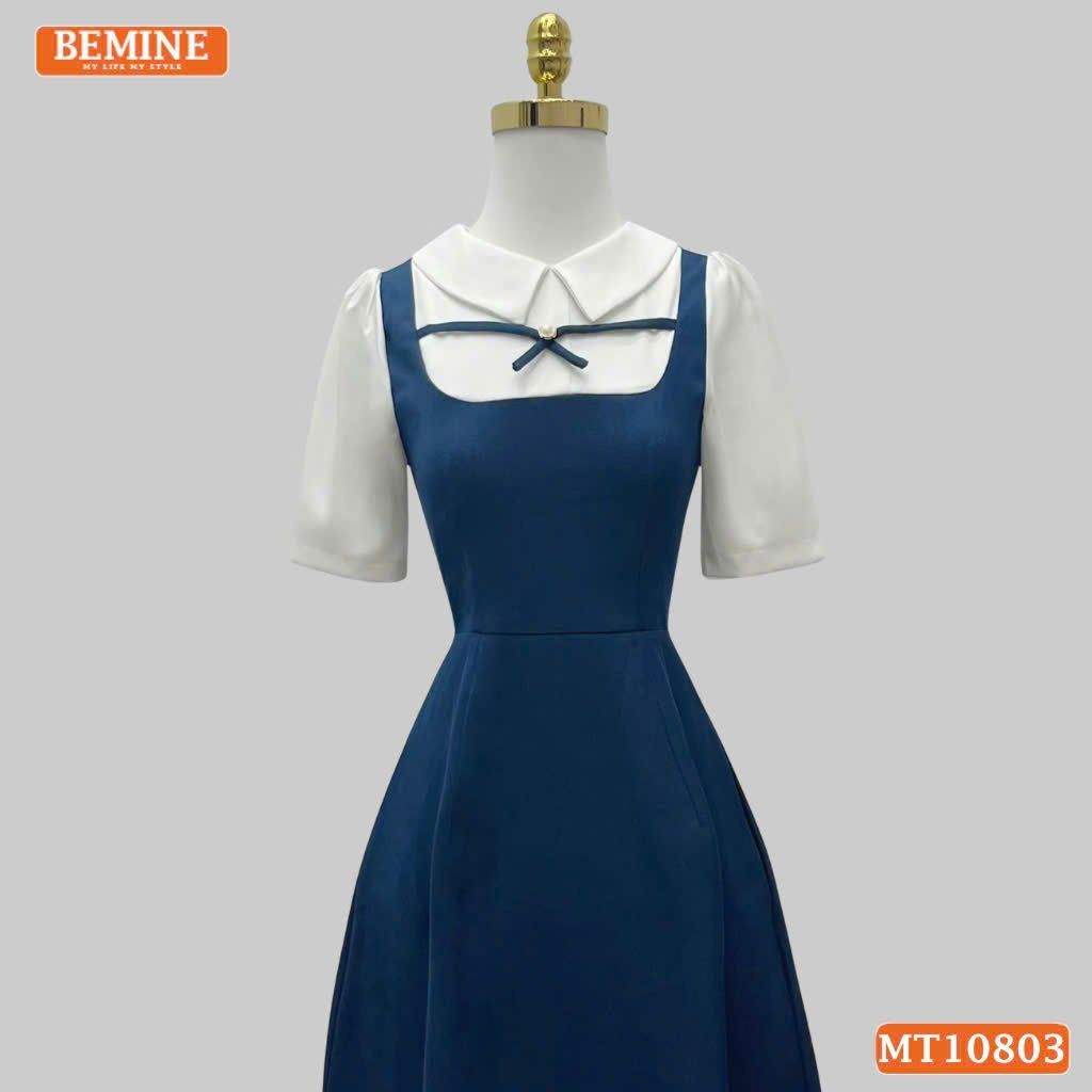 Đầm thiết kế BEMINE cổ tim giả yếm dáng chữ A MT10803