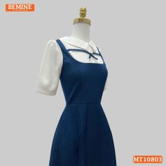 Đầm thiết kế BEMINE cổ tim giả yếm dáng chữ A MT10803