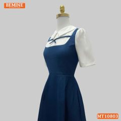 Đầm thiết kế BEMINE cổ tim giả yếm dáng chữ A MT10803