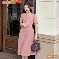 Đầm thiết kế BEMINE cổ tim cách điệu dáng chữ A phù hợp đi làm-MT11001