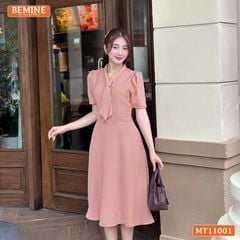 Đầm thiết kế BEMINE cổ tim cách điệu dáng chữ A phù hợp đi làm-MT11001