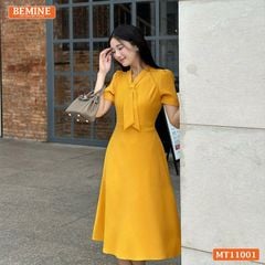 Đầm thiết kế BEMINE cổ tim cách điệu dáng chữ A phù hợp đi làm-MT11001