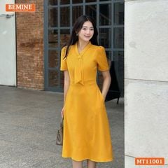 Đầm thiết kế BEMINE cổ tim cách điệu dáng chữ A phù hợp đi làm-MT11001