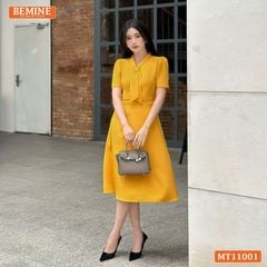 Đầm thiết kế BEMINE cổ tim cách điệu dáng chữ A phù hợp đi làm-MT11001
