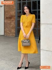 Đầm thiết kế BEMINE cổ tim cách điệu dáng chữ A phù hợp đi làm-MT11001