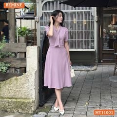 Đầm thiết kế BEMINE cổ tim cách điệu dáng chữ A phù hợp đi làm-MT11001