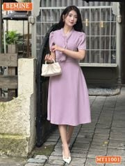 Đầm thiết kế BEMINE cổ tim cách điệu dáng chữ A phù hợp đi làm-MT11001