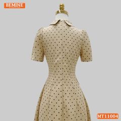 Đầm thiết kế BEMINE cổ vest chấm bi dáng chữ A phù hợp đi làm-MT11004