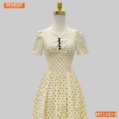 Đầm thiết kế BEMINE cổ tim nhún ngực dáng chữ A MT11014