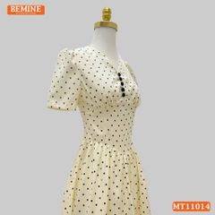 Đầm thiết kế BEMINE cổ tim nhún ngực dáng chữ A MT11014