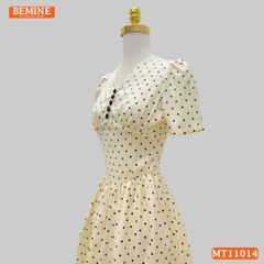 Đầm thiết kế BEMINE cổ tim nhún ngực dáng chữ A MT11014