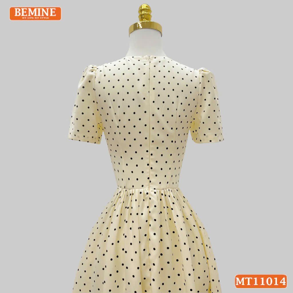 Đầm thiết kế BEMINE cổ tim nhún ngực dáng chữ A MT11014
