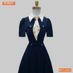 Đầm thiết kế BEMINE cổ đức nơ kiểu dáng chữ A MT11021