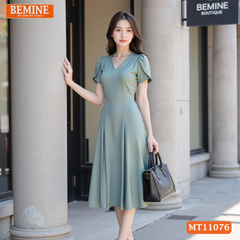 Đầm thiết kế BEMINE cổ tim dáng chữ A phù hợp đi làm-MT11076