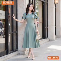Đầm thiết kế BEMINE cổ tim dáng chữ A phù hợp đi làm-MT11076