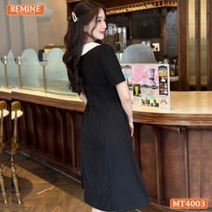 MT4003ĐEN - Đầm basic đơn giản cổ kiểu 2 lá