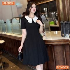 MT4003ĐEN - Đầm basic đơn giản cổ kiểu 2 lá