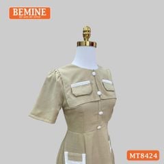 Đầm cổ tròn phối nắp túi tùng A MT8424