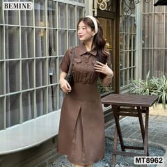 Đầm thiết kế cổ sơ mi túi hộp dáng xoè MT8962