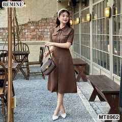 Đầm thiết kế cổ sơ mi túi hộp dáng xoè MT8962