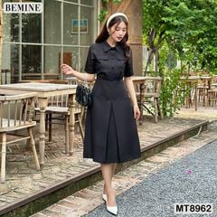 Đầm thiết kế cổ sơ mi túi hộp dáng xoè MT8962