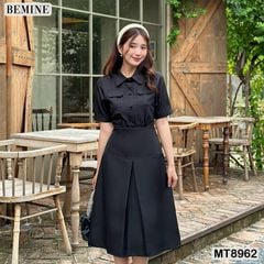Đầm thiết kế cổ sơ mi túi hộp dáng xoè MT8962