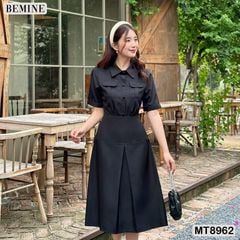 Đầm thiết kế cổ sơ mi túi hộp dáng xoè MT8962