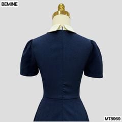 Đầm thiết kế cổ sen eo đính nơ tùng xếp ly MT8969